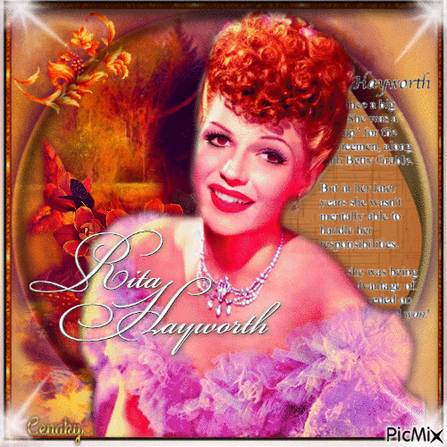 La belle Rita Hayworth - Бесплатный анимированный гифка