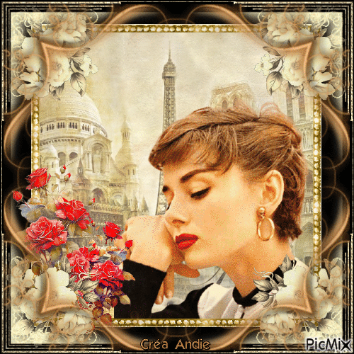 Audrey Hepburn, Actrice Britannique - 無料のアニメーション GIF