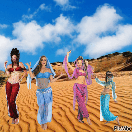 Arabian girl quartet - Gratis animeret GIF