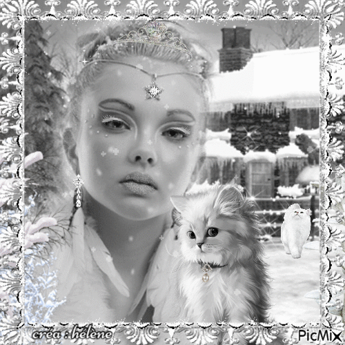 Lilou et Ninette _ Hiver blanc - Besplatni animirani GIF