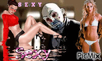 Joker Avec deux femme Sexy - 免费动画 GIF