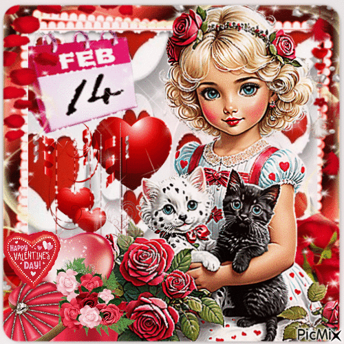 I wish everyone a happy Valentine's Day - Zdarma animovaný GIF