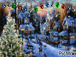 christmas village - GIF animate gratis