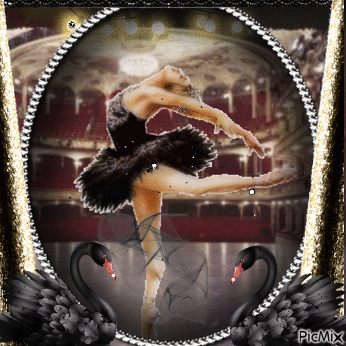 Ballet con tutu negro - GIF animado gratis