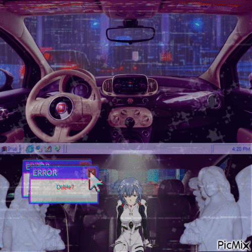 the angels are driving a car - Nemokamas animacinis gif