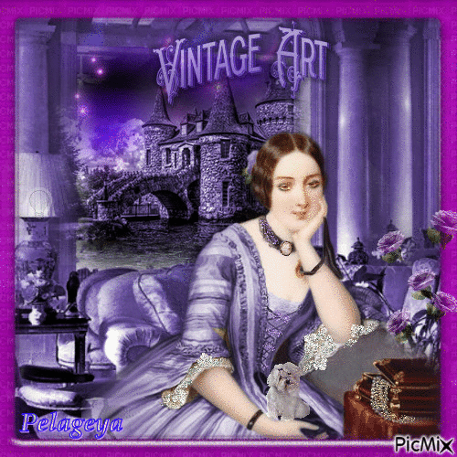 Vintage -Art violet - GIF animé gratuit