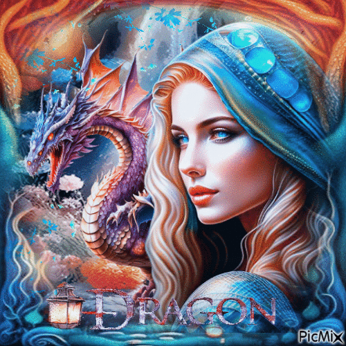 Dragon woman fantasy - Nemokamas animacinis gif