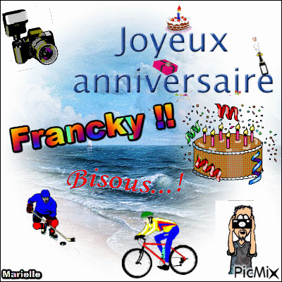 Joyeux Anniversaire Francky - Animovaný GIF zadarmo