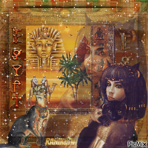 Cat Godish of Egypt - Бесплатный анимированный гифка