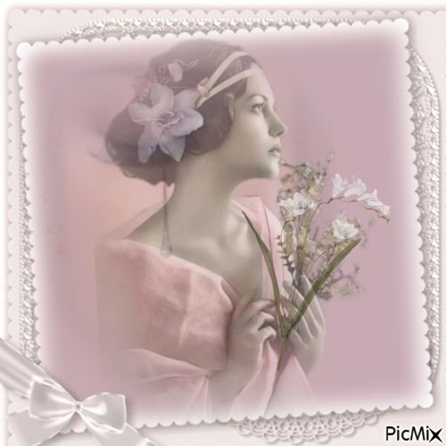 Dame mit Blumen - png grátis