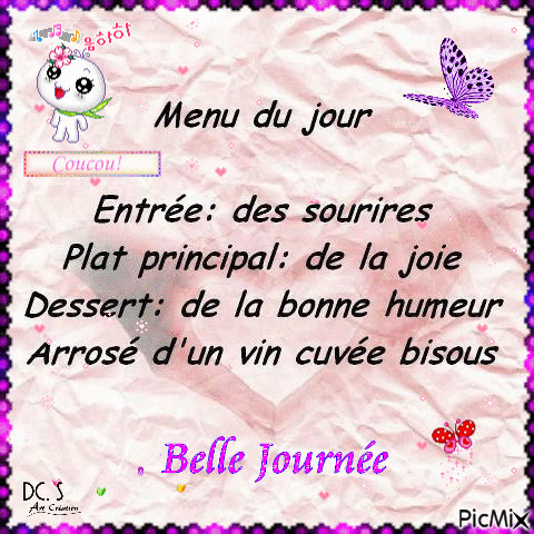 Belle jounée - Animovaný GIF zadarmo