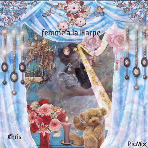 Femme a la Harpe - 無料のアニメーション GIF