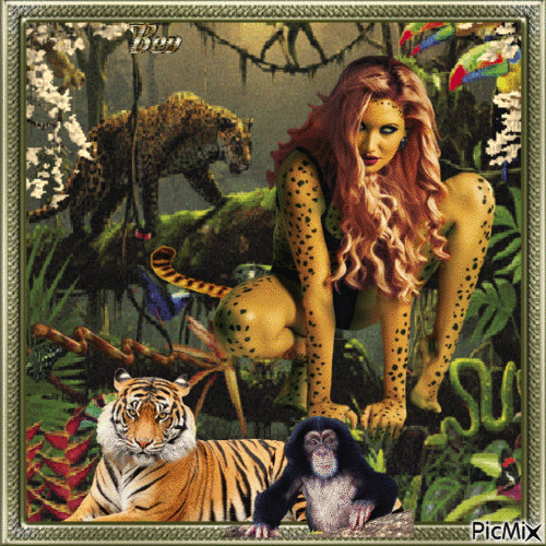 Jungle woman - GIF animé gratuit