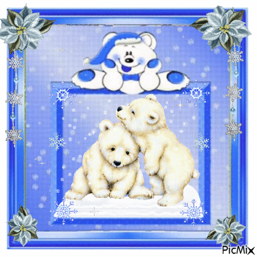Polar Babies in The Snow - Darmowy animowany GIF