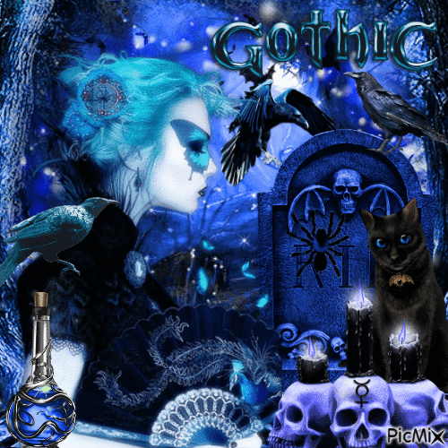 Gothic in Blue - Gratis animerad GIF