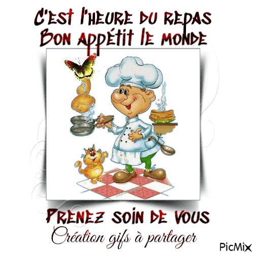 Bon appétit le monde - Animovaný GIF zadarmo
