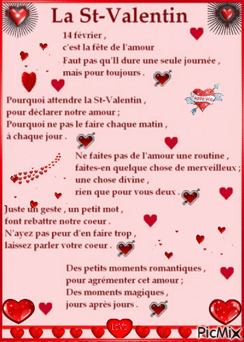 la st valentin texte - Безплатен анимиран GIF