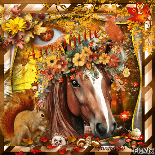 Cheval d'automne - Free animated GIF