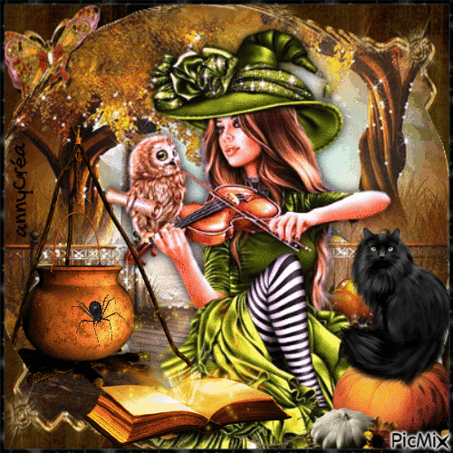 Autumn witch - Gratis animerad GIF