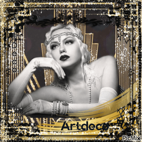 Art Deco in Black and Gold - Free animated GIF