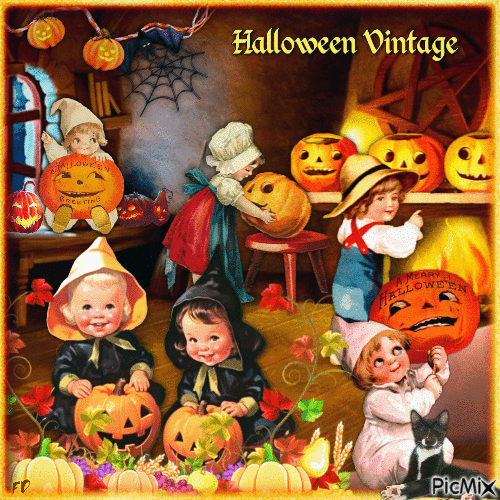 Halloween Vintage - Бесплатни анимирани ГИФ