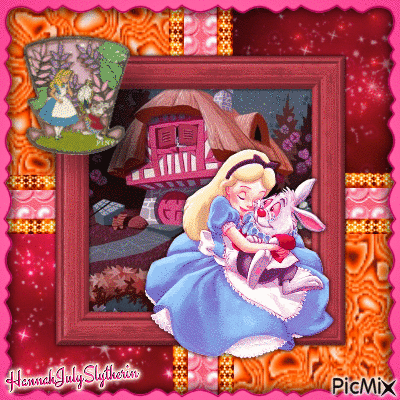 {Alice in Wonderland with White Rabbit} - Nemokamas animacinis gif