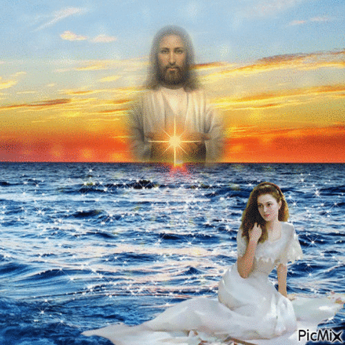 jesus  and girl - Animovaný GIF zadarmo
