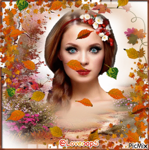 autumn girl - Ingyenes animált GIF