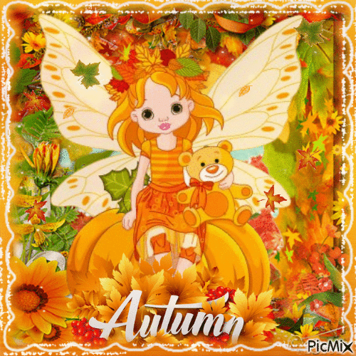 Little Autumn Fairy - GIF animé gratuit