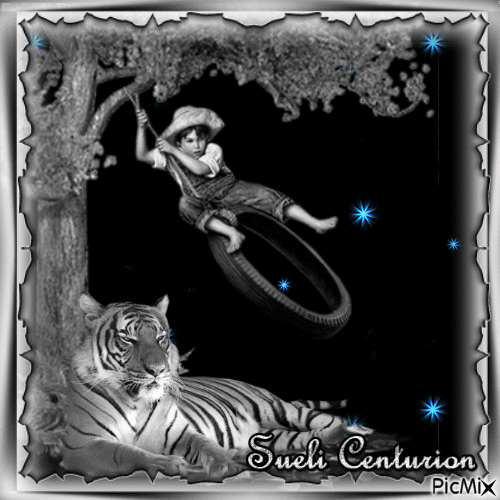 O Menino e o Tigre - Free animated GIF