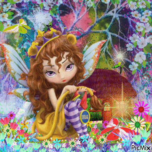 Fairy  butterflies /Magic land - GIF animado grátis