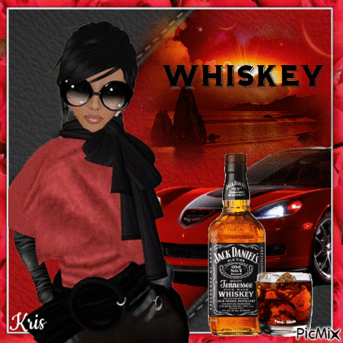 Femme et whisky - Zdarma animovaný GIF