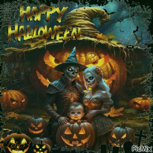 famille halloween - 無料のアニメーション GIF