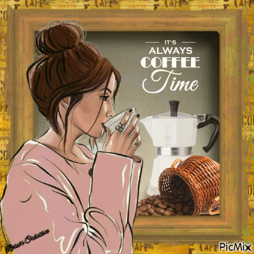 It's always coffe time - GIF animado grátis