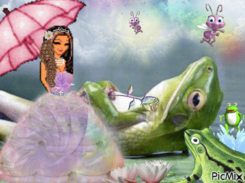 ma version de la princesse et la grenouille - Gratis geanimeerde GIF
