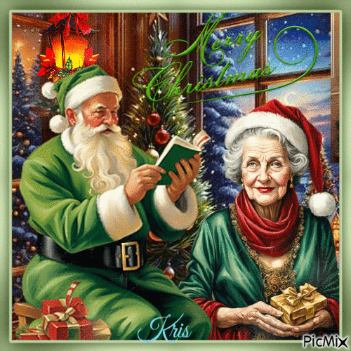 Happy New Week Mrs. and Mr. Claus - Free animated GIF