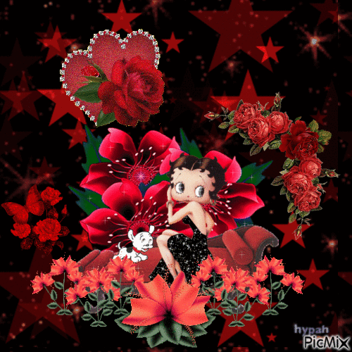 betty boop red - Free animated GIF