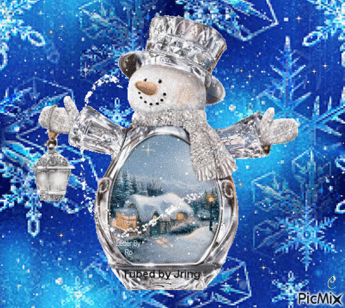 Snowman Snowflakes - GIF animé gratuit