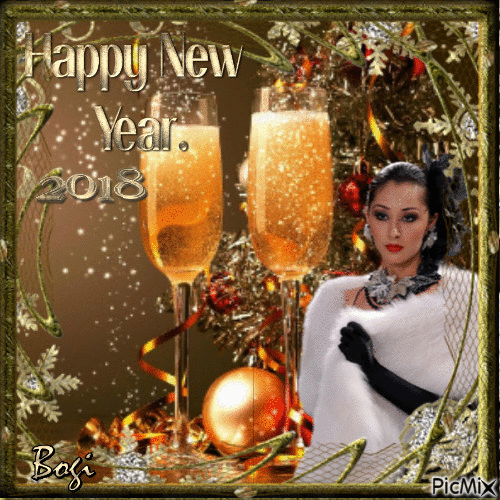 Happy and successful New Year to my friends... - GIF animé gratuit