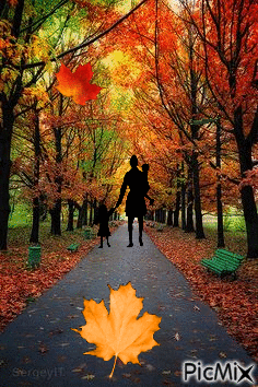 Paseo por el otoño - GIF animado gratis