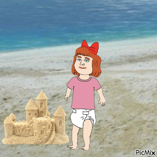 Elizabeth and sandcastle - kostenlos png