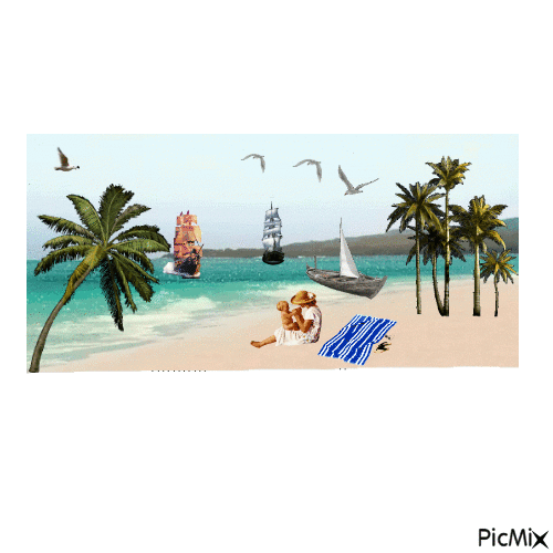 пляж - Безплатен анимиран GIF