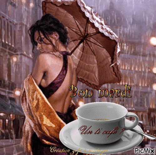 Bon mardi sous la pluie - Nemokamas animacinis gif