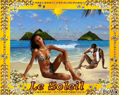 Le Soleil et la Plage - Бесплатный анимированный гифка