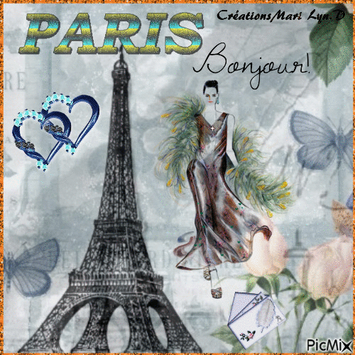 PARIS/BONJOUR ! - Animovaný GIF zadarmo