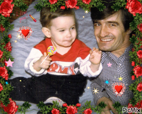 My son Robert and hubby Tommy - Free animated GIF