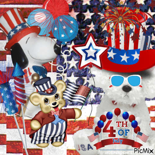 Happy 4th July - Free animated GIF