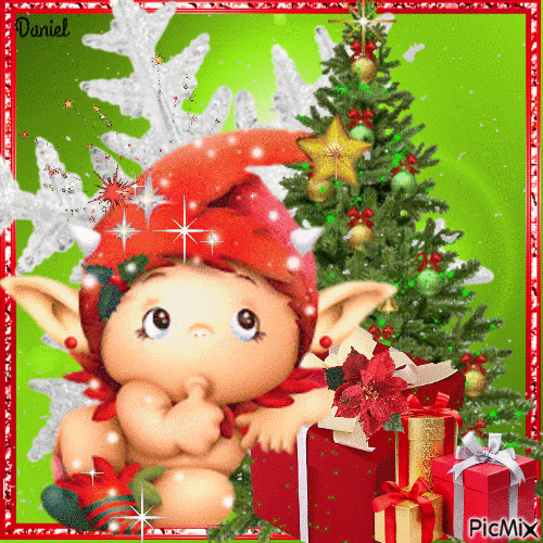 Elfe de Noël - GIF animado grátis