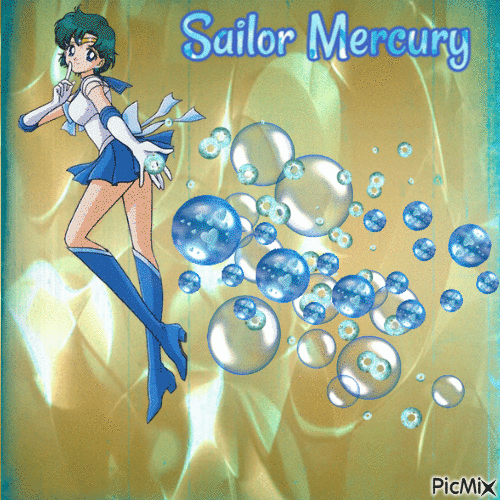 Sailor Mercury: Bubble Spray - Gratis geanimeerde GIF