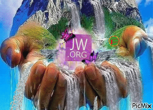 JW.ORG mains cascades - GIF animado grátis